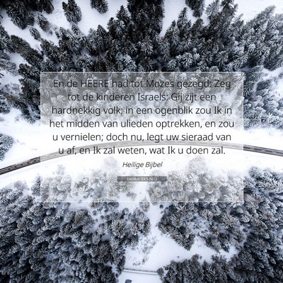 Picture 07 - Exodus 33:5 NLD - En de HEERE had tot Mozes gezegd: Zeg tot de - Bible Verse Picture