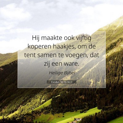 Picture 07 - Exodus 36:18 NLD - Hij maakte ook vijftig koperen haakjes, om de - Bible Verse Picture