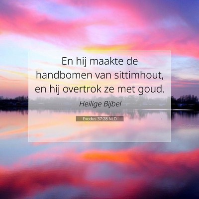 Picture 07 - Exodus 37:28 NLD - En hij maakte de handbomen van sittimhout, en hij - Bible Verse Picture