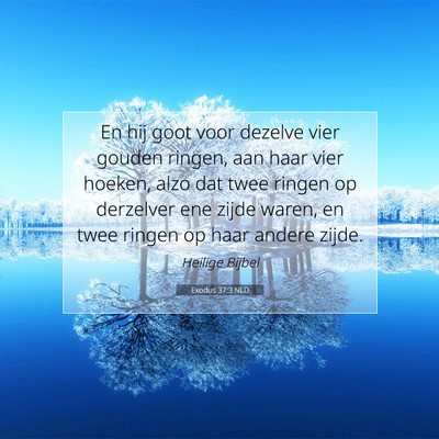 Picture 07 - Exodus 37:3 NLD - En hij goot voor dezelve vier gouden ringen, aan - Bible Verse Picture