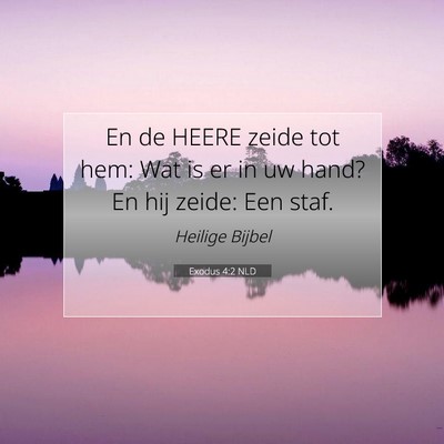 Picture 07 - Exodus 4:2 NLD - En de HEERE zeide tot hem: Wat is er in uw hand? - Bible Verse Picture
