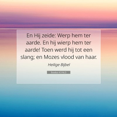 Picture 07 - Exodus 4:3 NLD - En Hij zeide: Werp hem ter aarde. En hij wierp - Bible Verse Picture