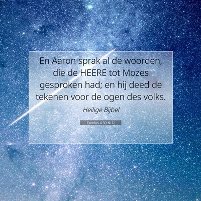 Picture 07 - Exodus 4:30 NLD - En Aaron sprak al de woorden, die de HEERE tot - Bible Verse Picture