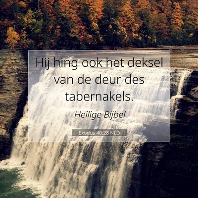 Picture 07 - Exodus 40:28 NLD - Hij hing ook het deksel van de deur des - Bible Verse Picture