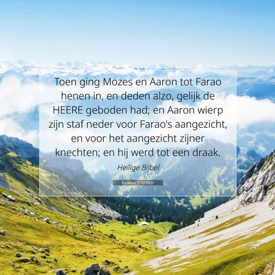 Picture 07 - Exodus 7:10 NLD - Toen ging Mozes en Aaron tot Farao henen in, en - Bible Verse Picture