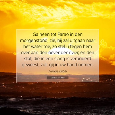 Picture 07 - Exodus 7:15 NLD - Ga heen tot Farao in den morgenstond; zie, hij - Bible Verse Picture