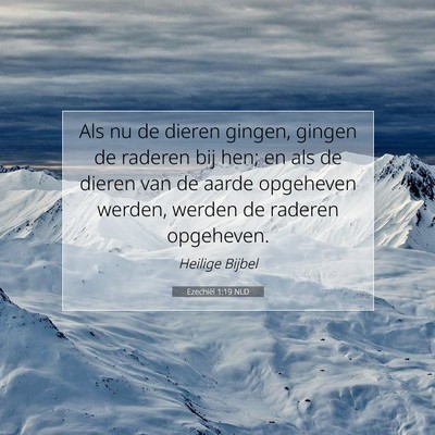 Picture 07 - Ezechiël 1:19 NLD - Als nu de dieren gingen, gingen de raderen bij - Bible Verse Picture