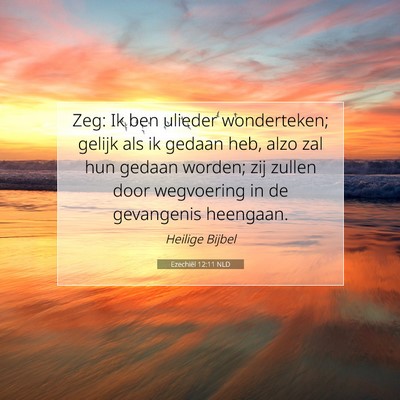 Picture 07 - Ezechiël 12:11 NLD - Zeg: Ik ben ulieder wonderteken; gelijk als ik - Bible Verse Picture