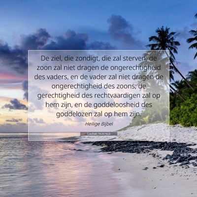 Picture 07 - Ezechiël 18:20 NLD - De ziel, die zondigt, die zal sterven; de zoon - Bible Verse Picture