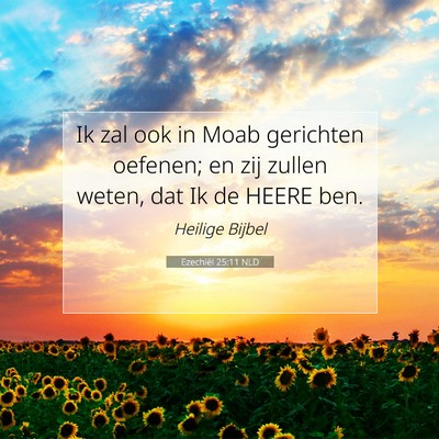 Picture 07 - Ezechiël 25:11 NLD - Ik zal ook in Moab gerichten oefenen; en zij - Bible Verse Picture