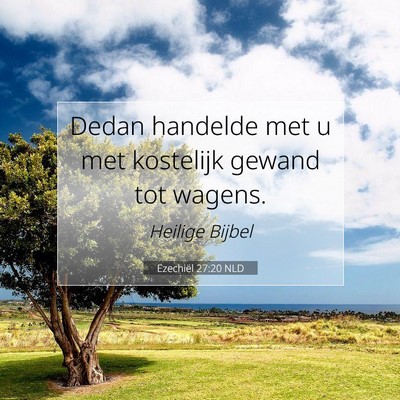 Picture 07 - Ezechiël 27:20 NLD - Dedan handelde met u met kostelijk gewand tot - Bible Verse Picture