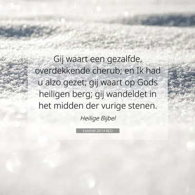 Picture 07 - Ezechiël 28:14 NLD - Gij waart een gezalfde, overdekkende cherub; en - Bible Verse Picture