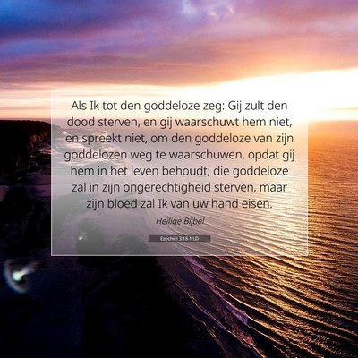 Picture 07 - Ezechiël 3:18 NLD - Als Ik tot den goddeloze zeg: Gij zult den dood - Bible Verse Picture