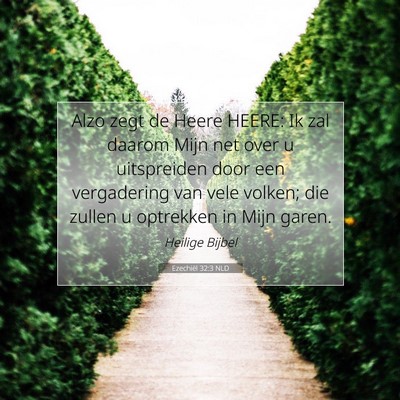 Picture 07 - Ezechiël 32:3 NLD - Alzo zegt de Heere HEERE: Ik zal daarom Mijn net - Bible Verse Picture
