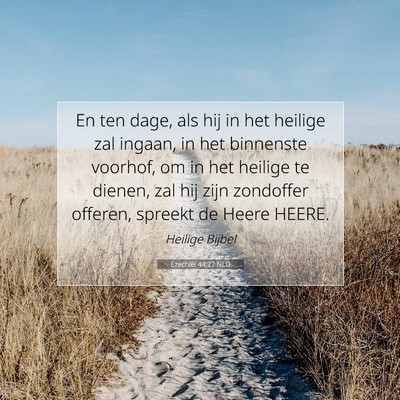 Picture 07 - Ezechiël 44:27 NLD - En ten dage, als hij in het heilige zal ingaan, - Bible Verse Picture