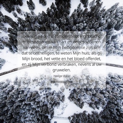 Picture 07 - Ezechiël 44:7 NLD - Dewijl gijlieden vreemden hebt ingebracht, - Bible Verse Picture