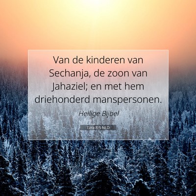 Picture 07 - Ezra 8:5 NLD - Van de kinderen van Sechanja, de zoon van - Bible Verse Picture
