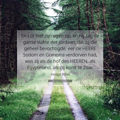Picture 07 - Genesis 13:10 NLD - En Lot hief zijn ogen op, en hij zag de ganse - Bible Verse Picture