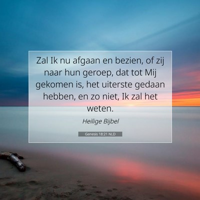 Picture 07 - Genesis 18:21 NLD - Zal Ik nu afgaan en bezien, of zij naar hun - Bible Verse Picture