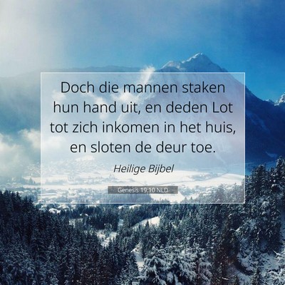 Picture 07 - Genesis 19:10 NLD - Doch die mannen staken hun hand uit, en deden Lot - Bible Verse Picture