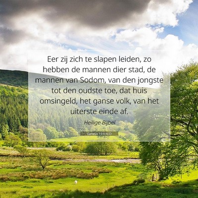 Picture 07 - Genesis 19:4 NLD - Eer zij zich te slapen leiden, zo hebben de - Bible Verse Picture