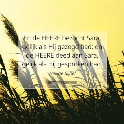 Picture 07 - Genesis 21:1 NLD - En de HEERE bezocht Sara, gelijk als Hij gezegd - Bible Verse Picture