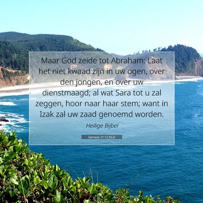 Picture 07 - Genesis 21:12 NLD - Maar God zeide tot Abraham: Laat het niet kwaad - Bible Verse Picture
