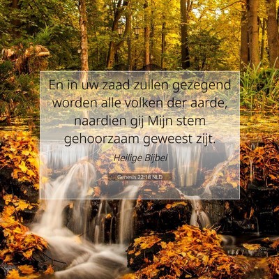 Picture 07 - Genesis 22:18 NLD - En in uw zaad zullen gezegend worden alle volken - Bible Verse Picture