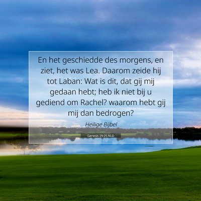 Picture 07 - Genesis 29:25 NLD - En het geschiedde des morgens, en ziet, het was - Bible Verse Picture