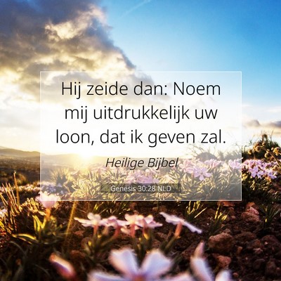 Picture 07 - Genesis 30:28 NLD - Hij zeide dan: Noem mij uitdrukkelijk uw loon, - Bible Verse Picture