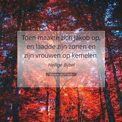 Picture 07 - Genesis 31:17 NLD - Toen maakte zich Jakob op, en laadde zijn zonen - Bible Verse Picture