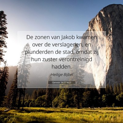 Picture 07 - Genesis 34:27 NLD - De zonen van Jakob kwamen over de verslagenen, en - Bible Verse Picture