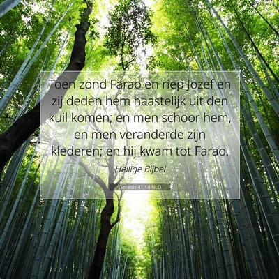 Picture 07 - Genesis 41:14 NLD - Toen zond Farao en riep Jozef en zij deden hem - Bible Verse Picture