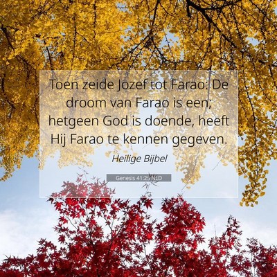 Picture 07 - Genesis 41:25 NLD - Toen zeide Jozef tot Farao: De droom van Farao is - Bible Verse Picture
