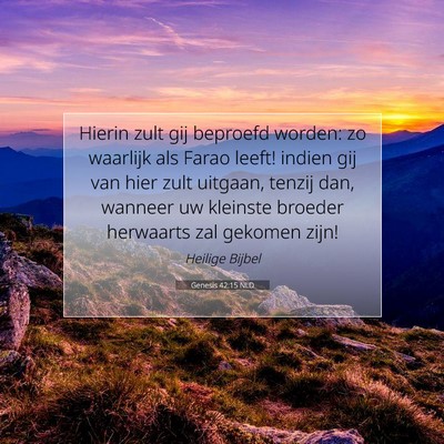 Picture 07 - Genesis 42:15 NLD - Hierin zult gij beproefd worden: zo waarlijk als - Bible Verse Picture