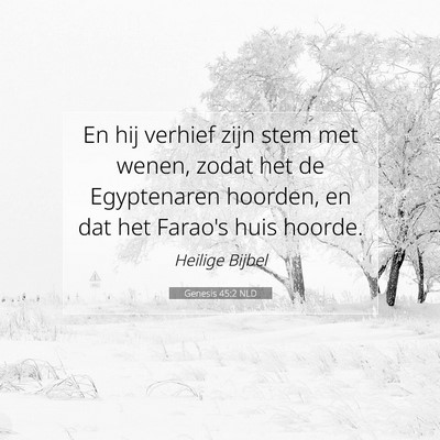 Picture 07 - Genesis 45:2 NLD - En hij verhief zijn stem met wenen, zodat het de - Bible Verse Picture