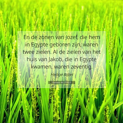 Picture 07 - Genesis 46:27 NLD - En de zonen van Jozef, die hem in Egypte geboren - Bible Verse Picture