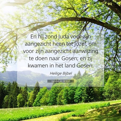 Picture 07 - Genesis 46:28 NLD - En hij zond Juda voor zijn aangezicht heen tot - Bible Verse Picture