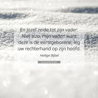 Picture 07 - Genesis 48:18 NLD - En Jozef zeide tot zijn vader: Niet alzo, mijn - Bible Verse Picture