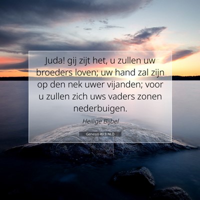Picture 07 - Genesis 49:8 NLD - Juda! gij zijt het, u zullen uw broeders loven; - Bible Verse Picture