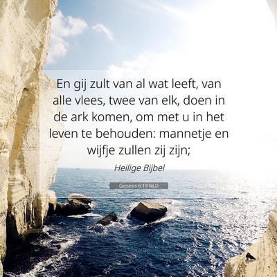 Picture 07 - Genesis 6:19 NLD - En gij zult van al wat leeft, van alle vlees, - Bible Verse Picture
