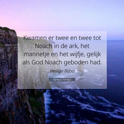 Picture 07 - Genesis 7:9 NLD - Kwamen er twee en twee tot Noach in de ark, het - Bible Verse Picture
