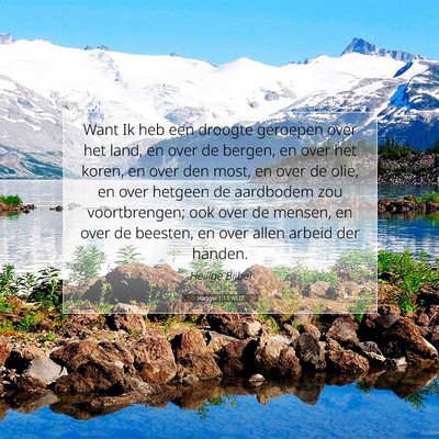 Picture 07 - Haggaï 1:11 NLD - Want Ik heb een droogte geroepen over het land, - Bible Verse Picture