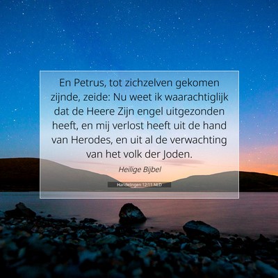 Picture 07 - Handelingen 12:11 NLD - En Petrus, tot zichzelven gekomen zijnde, zeide: - Bible Verse Picture