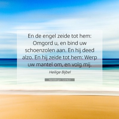 Picture 07 - Handelingen 12:8 NLD - En de engel zeide tot hem: Omgord u, en bind uw - Bible Verse Picture
