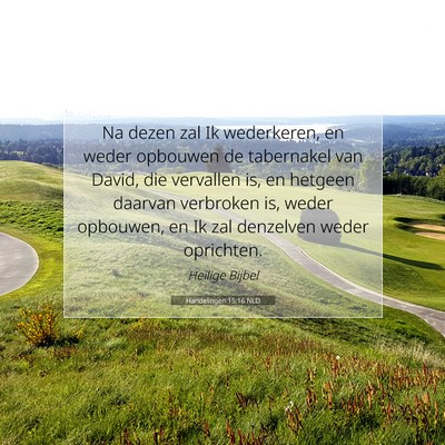 Picture 07 - Handelingen 15:16 NLD - Na dezen zal Ik wederkeren, en weder opbouwen de - Bible Verse Picture