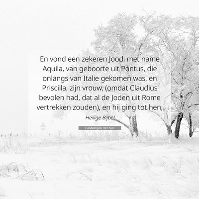 Picture 07 - Handelingen 18:2 NLD - En vond een zekeren Jood, met name Aquila, van - Bible Verse Picture
