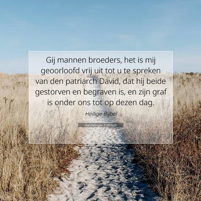 Picture 07 - Handelingen 2:29 NLD - Gij mannen broeders, het is mij geoorloofd vrij - Bible Verse Picture
