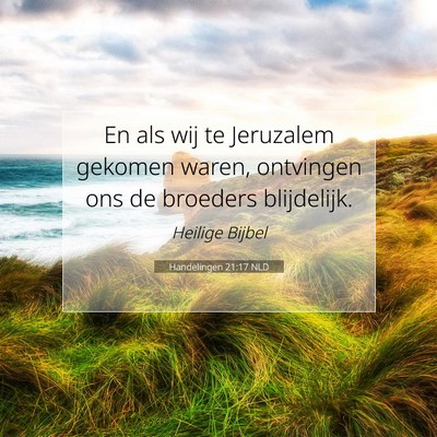 Picture 07 - Handelingen 21:17 NLD - En als wij te Jeruzalem gekomen waren, ontvingen - Bible Verse Picture