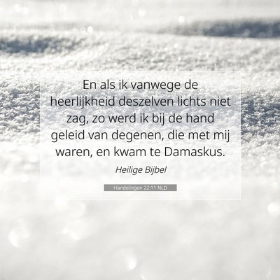 Picture 07 - Handelingen 22:11 NLD - En als ik vanwege de heerlijkheid deszelven - Bible Verse Picture